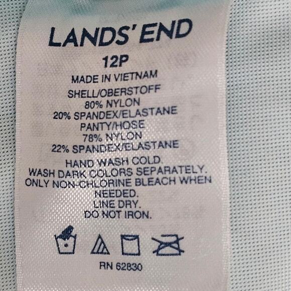 Lands' End Swim Shorts Scuba Blue Solid Size 12P + Bonus Tankini Top XL - Picture 4 of 10